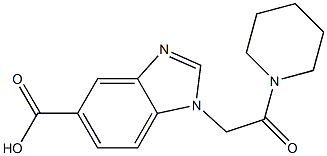 1-[2-oxo-2-(piperidin-1-yl)ethyl]-1H-1,3-benzodiazole-5-carboxylic acid Struktur