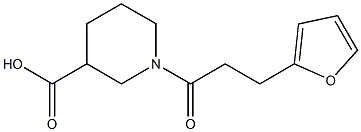 1-[3-(furan-2-yl)propanoyl]piperidine-3-carboxylic acid Struktur