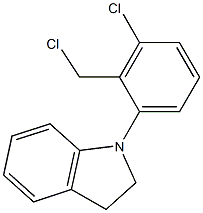 1-[3-chloro-2-(chloromethyl)phenyl]-2,3-dihydro-1H-indole Struktur