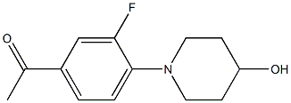 1-[3-fluoro-4-(4-hydroxypiperidin-1-yl)phenyl]ethan-1-one Struktur