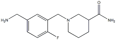 1-{[5-(aminomethyl)-2-fluorophenyl]methyl}piperidine-3-carboxamide Struktur