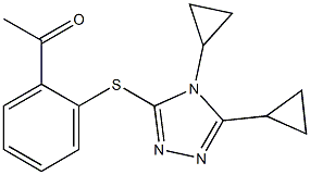 1-{2-[(4,5-dicyclopropyl-4H-1,2,4-triazol-3-yl)sulfanyl]phenyl}ethan-1-one Struktur