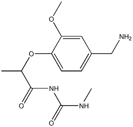 1-{2-[4-(aminomethyl)-2-methoxyphenoxy]propanoyl}-3-methylurea Struktur