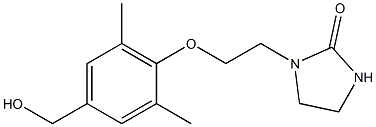 1-{2-[4-(hydroxymethyl)-2,6-dimethylphenoxy]ethyl}imidazolidin-2-one Struktur