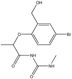 1-{2-[4-bromo-2-(hydroxymethyl)phenoxy]propanoyl}-3-methylurea Struktur