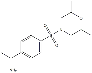 1-{4-[(2,6-dimethylmorpholine-4-)sulfonyl]phenyl}ethan-1-amine Struktur