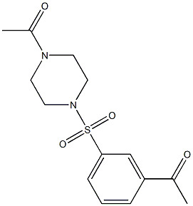 1-{4-[(3-acetylbenzene)sulfonyl]piperazin-1-yl}ethan-1-one Struktur