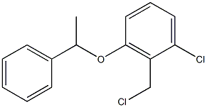 1-chloro-2-(chloromethyl)-3-(1-phenylethoxy)benzene Struktur