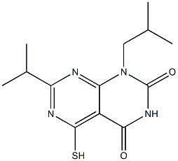 1-isobutyl-7-isopropyl-5-mercaptopyrimido[4,5-d]pyrimidine-2,4(1H,3H)-dione Struktur