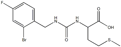 2-({[(2-bromo-4-fluorophenyl)methyl]carbamoyl}amino)-4-(methylsulfanyl)butanoic acid Struktur