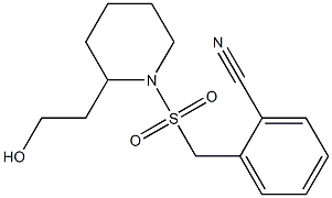 2-({[2-(2-hydroxyethyl)piperidine-1-]sulfonyl}methyl)benzonitrile Struktur