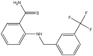 2-({[3-(trifluoromethyl)phenyl]methyl}amino)benzene-1-carbothioamide Struktur