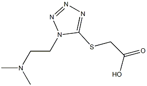 2-({1-[2-(dimethylamino)ethyl]-1H-1,2,3,4-tetrazol-5-yl}sulfanyl)acetic acid Struktur