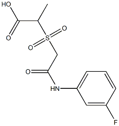 2-({2-[(3-fluorophenyl)amino]-2-oxoethyl}sulfonyl)propanoic acid Struktur