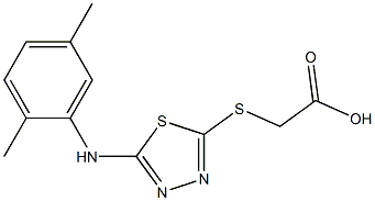 2-({5-[(2,5-dimethylphenyl)amino]-1,3,4-thiadiazol-2-yl}sulfanyl)acetic acid Struktur