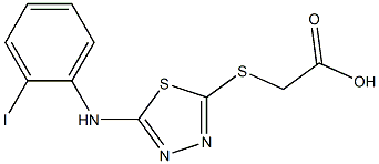 2-({5-[(2-iodophenyl)amino]-1,3,4-thiadiazol-2-yl}sulfanyl)acetic acid Struktur