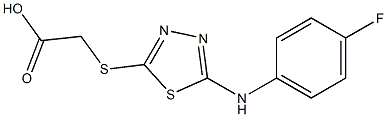 2-({5-[(4-fluorophenyl)amino]-1,3,4-thiadiazol-2-yl}sulfanyl)acetic acid Struktur