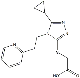 2-({5-cyclopropyl-4-[2-(pyridin-2-yl)ethyl]-4H-1,2,4-triazol-3-yl}sulfanyl)acetic acid Struktur