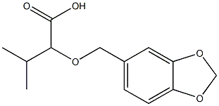 2-(1,3-benzodioxol-5-ylmethoxy)-3-methylbutanoic acid Struktur