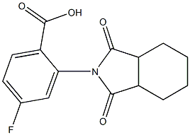 2-(1,3-dioxooctahydro-2H-isoindol-2-yl)-4-fluorobenzoic acid Struktur