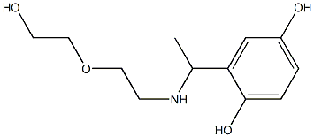 2-(1-{[2-(2-hydroxyethoxy)ethyl]amino}ethyl)benzene-1,4-diol Struktur