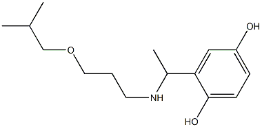 2-(1-{[3-(2-methylpropoxy)propyl]amino}ethyl)benzene-1,4-diol Struktur