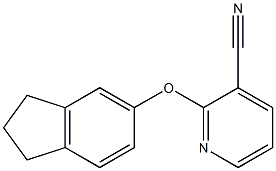 2-(2,3-dihydro-1H-inden-5-yloxy)pyridine-3-carbonitrile Struktur