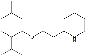 2-(2-{[5-methyl-2-(propan-2-yl)cyclohexyl]oxy}ethyl)piperidine Struktur