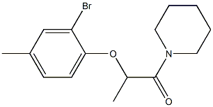 2-(2-bromo-4-methylphenoxy)-1-(piperidin-1-yl)propan-1-one Struktur