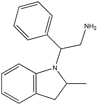 2-(2-methyl-2,3-dihydro-1H-indol-1-yl)-2-phenylethan-1-amine Struktur