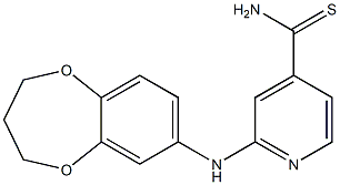 2-(3,4-dihydro-2H-1,5-benzodioxepin-7-ylamino)pyridine-4-carbothioamide Struktur