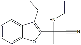 2-(3-ethyl-1-benzofuran-2-yl)-2-(ethylamino)propanenitrile Struktur