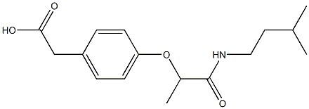 2-(4-{1-[(3-methylbutyl)carbamoyl]ethoxy}phenyl)acetic acid Struktur