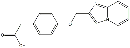 2-(4-{imidazo[1,2-a]pyridin-2-ylmethoxy}phenyl)acetic acid Struktur