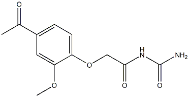 2-(4-acetyl-2-methoxyphenoxy)-N-(aminocarbonyl)acetamide Struktur