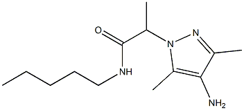 2-(4-amino-3,5-dimethyl-1H-pyrazol-1-yl)-N-pentylpropanamide Struktur