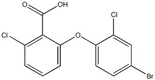 2-(4-bromo-2-chlorophenoxy)-6-chlorobenzoic acid Struktur