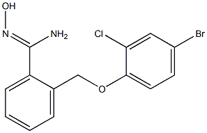 2-(4-bromo-2-chlorophenoxymethyl)-N'-hydroxybenzene-1-carboximidamide Struktur