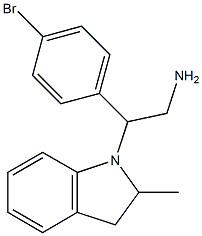 2-(4-bromophenyl)-2-(2-methyl-2,3-dihydro-1H-indol-1-yl)ethan-1-amine Struktur