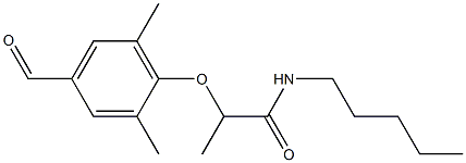 2-(4-formyl-2,6-dimethylphenoxy)-N-pentylpropanamide Struktur