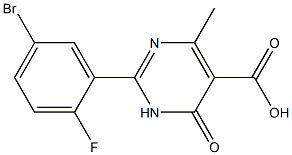 2-(5-bromo-2-fluorophenyl)-4-methyl-6-oxo-1,6-dihydropyrimidine-5-carboxylic acid Struktur