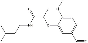 2-(5-formyl-2-methoxyphenoxy)-N-(3-methylbutyl)propanamide Struktur