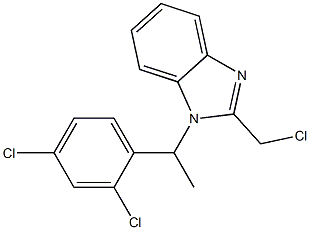 2-(chloromethyl)-1-[1-(2,4-dichlorophenyl)ethyl]-1H-1,3-benzodiazole Struktur