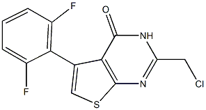 2-(chloromethyl)-5-(2,6-difluorophenyl)-3H,4H-thieno[2,3-d]pyrimidin-4-one Struktur