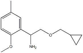 2-(cyclopropylmethoxy)-1-(2-methoxy-5-methylphenyl)ethan-1-amine Struktur