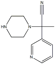 2-(piperazin-1-yl)-2-(pyridin-3-yl)propanenitrile Struktur