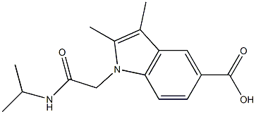 2,3-dimethyl-1-[(propan-2-ylcarbamoyl)methyl]-1H-indole-5-carboxylic acid Struktur