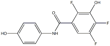 2,4,5-trifluoro-3-hydroxy-N-(4-hydroxyphenyl)benzamide Struktur