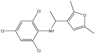 2,4,6-trichloro-N-[1-(2,5-dimethylfuran-3-yl)ethyl]aniline Struktur