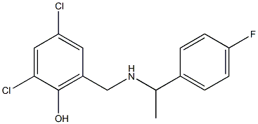 2,4-dichloro-6-({[1-(4-fluorophenyl)ethyl]amino}methyl)phenol Struktur